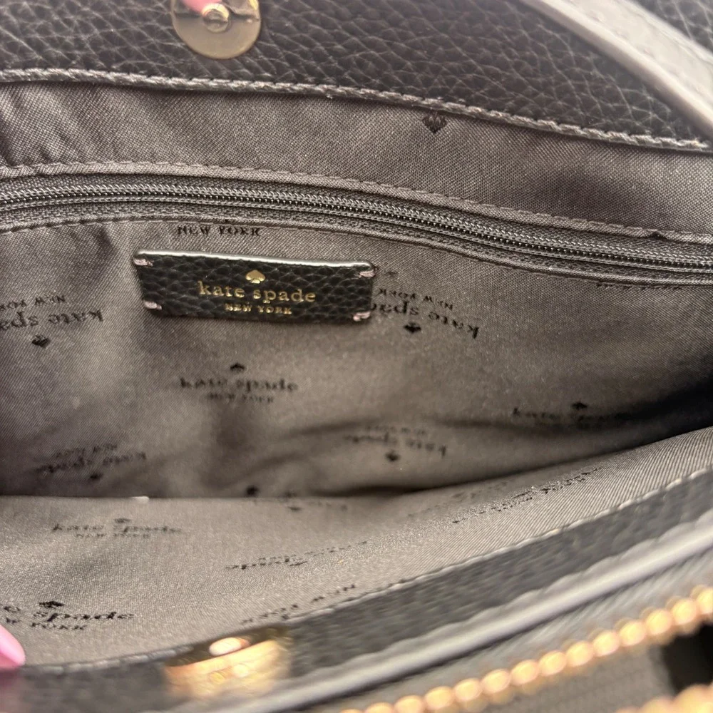 Kate Spade Mulberry Street Lise Black Pebbled Leather Satchel Bag K1115 NWT